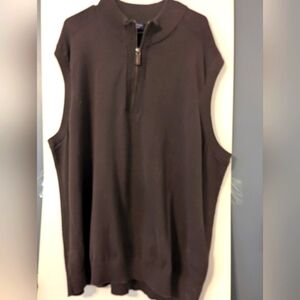 Roundtree & Yorke Men's Brown Knit Vest 1/4 Zip Size 3XB NWT‎